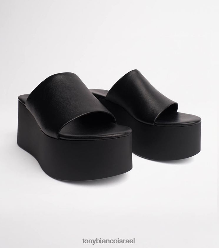 נעלי עקב טריז | נשים נאפה כבשה שחורה Tony Bianco טריזים טגן 8BNR8T3